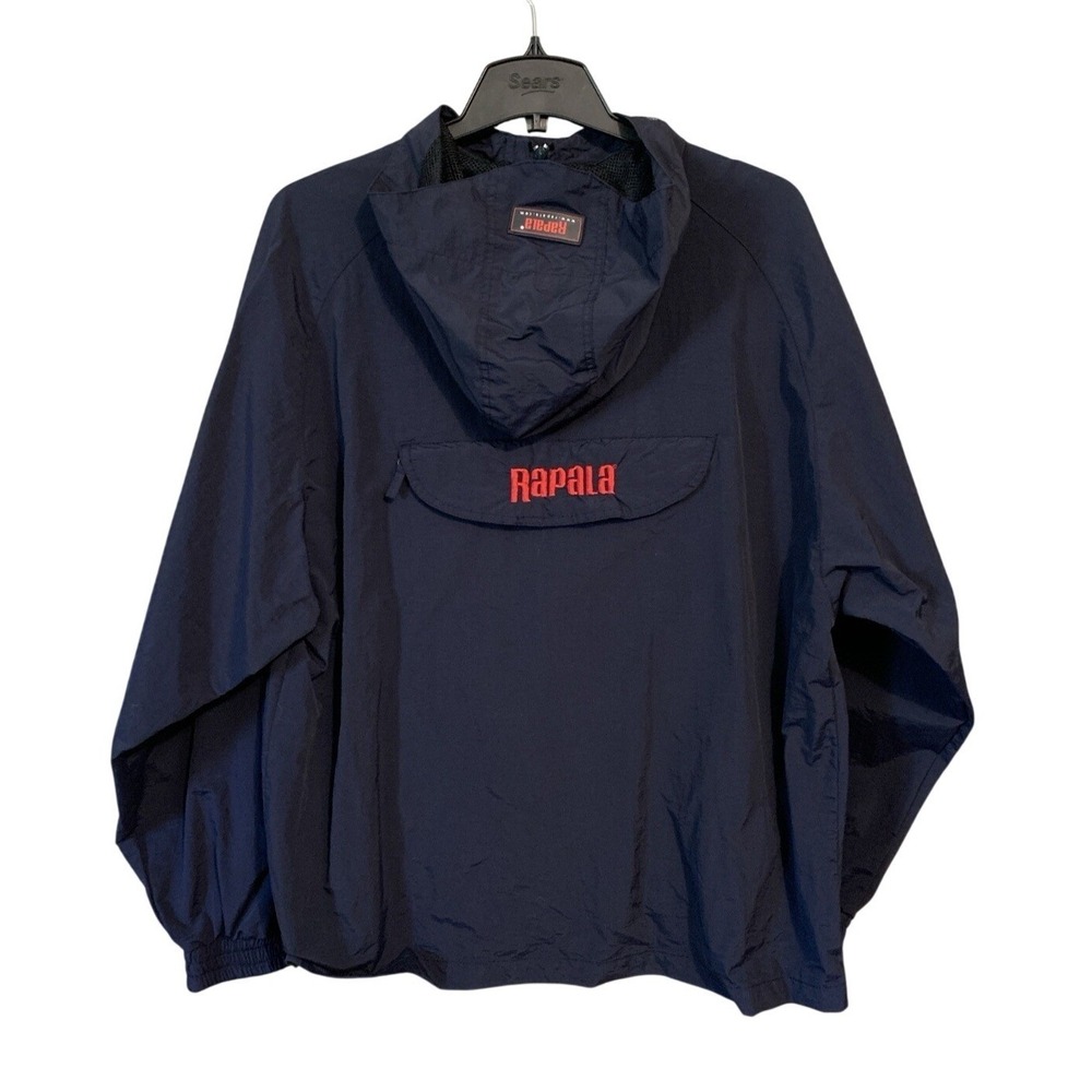 Rapala Nylon Rain Fishing  Windbreaker Jacket Size M Navy Blue